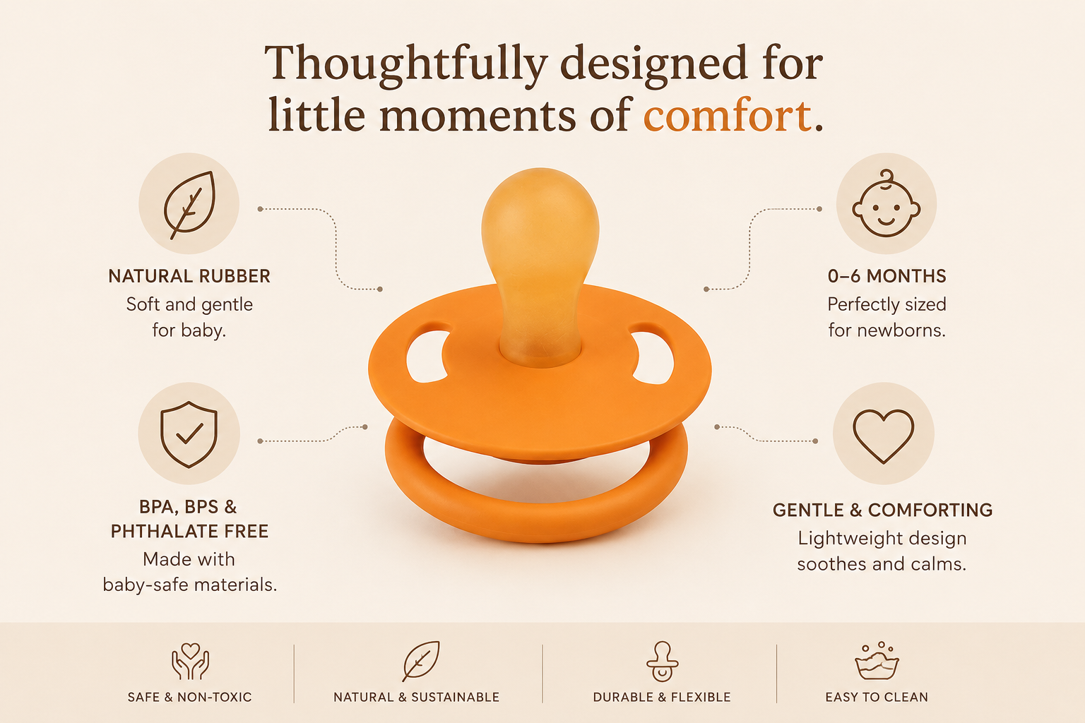 Love Noobs Natural Rubber Pacifier